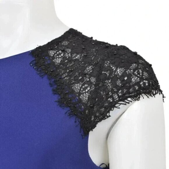 JS Boutique Sheath Dress Lace Beaded Sleeves Purple Black Size  4 - Picture 3 of 10